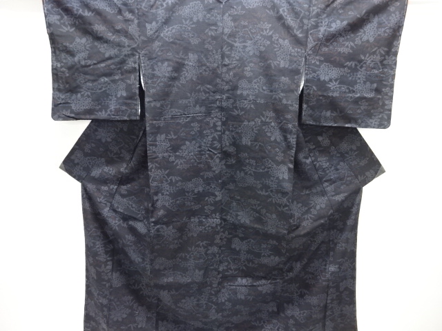 SALE!! JAPANESE KIMONO / TSUMUGI / WOVEN FLOWER 