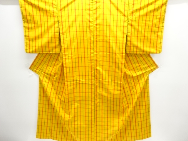 SALE!! JAPANESE KIMONO / YONEZAWA TSUMUGI / ENSEMBLE / WOVEN GRID 