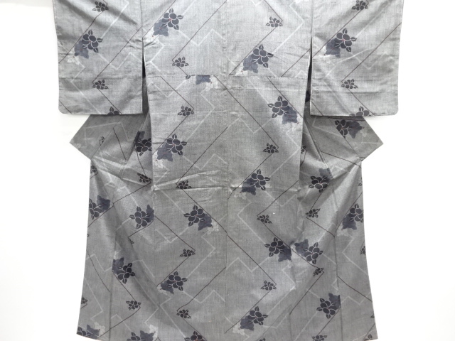 JAPANESE KIMONO / UNUSED TSUMUGI / WOVEN CAMELLIA