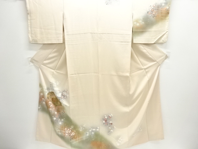 SALE!! JAPANESE KIMONO / HANDBOX / AUTUMN GRASS PATTERN (HOMONGI)