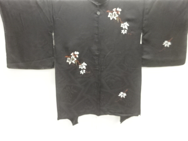 SALE!! JAPANESE ANTIQUE HAORI / TAISHO ROMAN STYLE / MON KINSHA / URUSHI / WOVEN GRAPE