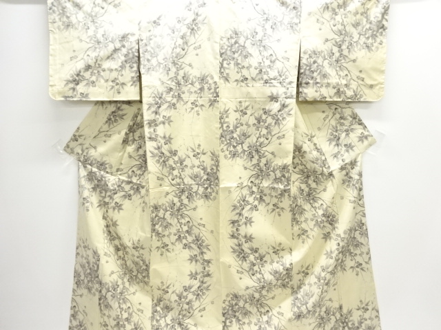SALE!! JAPANESE KIMONO / OSHIMA TSUMUGI (5 maruki) / WOVEN FLOWER