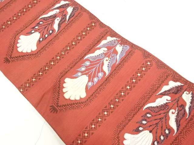 SALE!! JAPANESE NAGOYA OBI / WOVEN FLORAL PLANTS