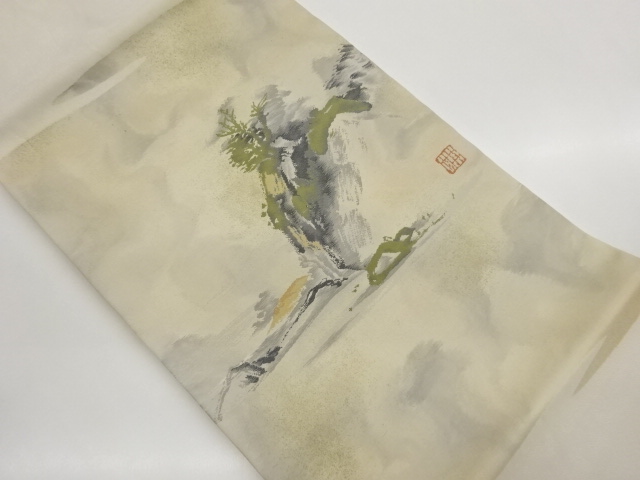 SALE!! JAPANESE NAGOYA OBI / WOVEN ABSTRACT SCENERY / ARTISAN WORK