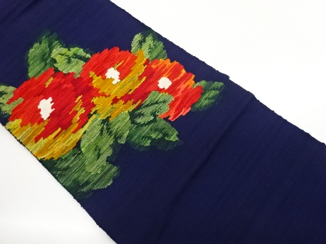 SALE!! JAPANESE NAGOYA OBI / TSUMUGI / WOVEN ABSTRACT FLOWER