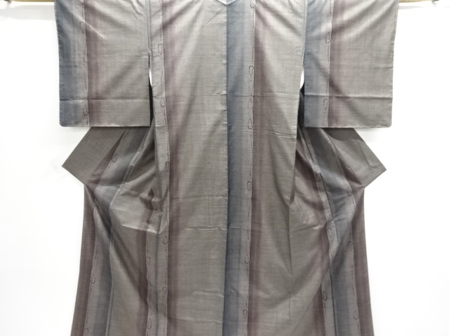 SALE!! JAPANESE KIMONO / UNUSED DORO OSHIMA TSUMUGI (5 maruki) / WOVEN STRIPE