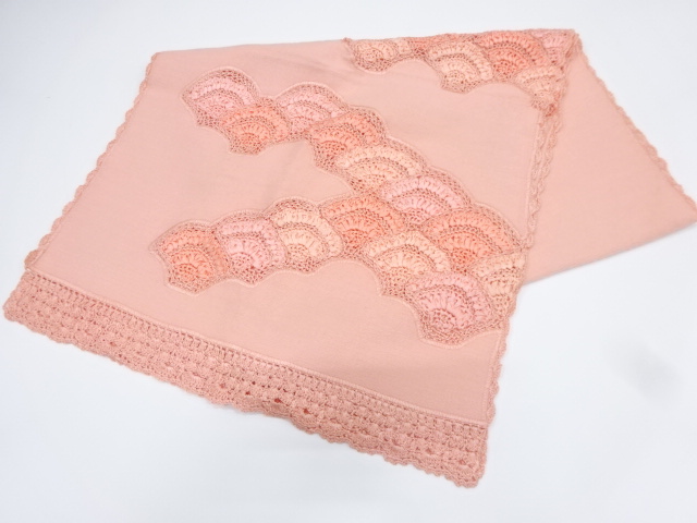 JAPANESE KIMONO / VINTAGE SHAWL / RIBBON EMBROIDERY / LACE