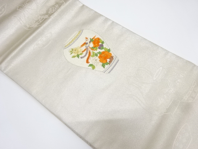 SALE!! JAPANESE NAGOYA OBI / EMBROIDERY / PEONY