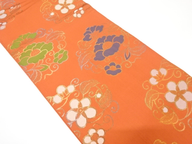 SALE!! JAPANESE FUKURO OBI / WOVEN FLOWER ROUNDEL