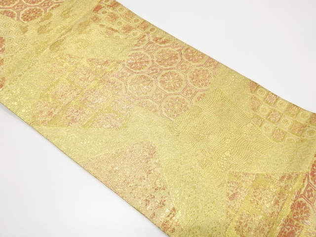 SALE!! JAPANESE KIMONO / VINTAGE FUKURO OBI / SILK / WOVEN RUGGED SHORE