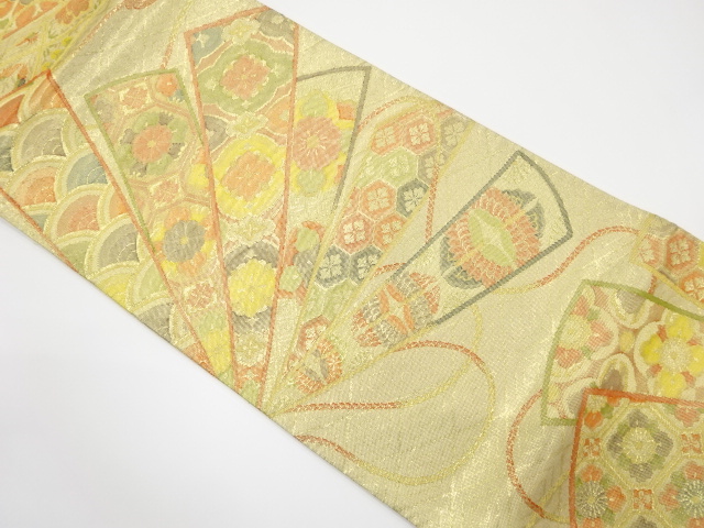 SALE!! JAPANESE KIMONO / VINTAGE FUKURO OBI / SILK / SAGANISHIKI / WOVEN CLASSICAL PATTERN