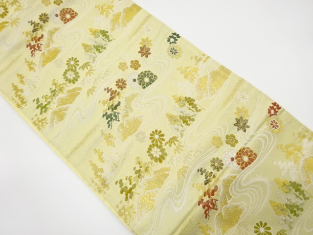SALE!! JAPANESE FUKURO OBI / WOVEN FLOWER