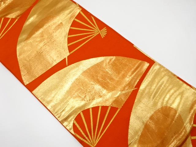 SALE!! JAPANESE FUKURO OBI / WOVEN FOLDING FAN PATTERN