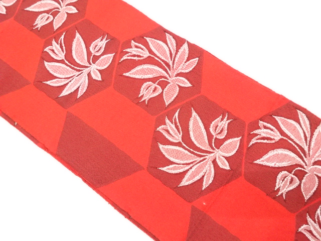SALE!! JAPANESE KIMONO / ANTIQUE NAGOYA OBI / WOVEN KIKKO WITH FLOWER