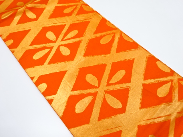 SALE!! JAPANESE FUKURO OBI / WOVEN FLOWER RHOMBUS