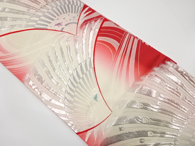 SALE!! JAPANESE FUKURO OBI / REVERSIBLE / WOVEN PEACOCK