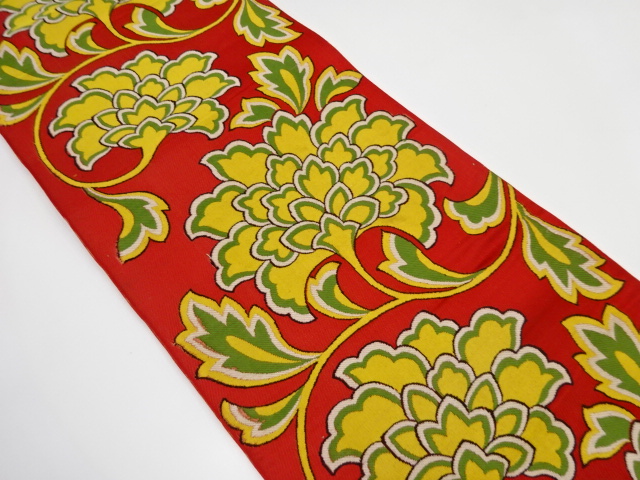 SALE!! JAPANESE KIMONO / ANTIQUE FUKURO OBI / SILK / WOVEN CHINESE FLOWERS