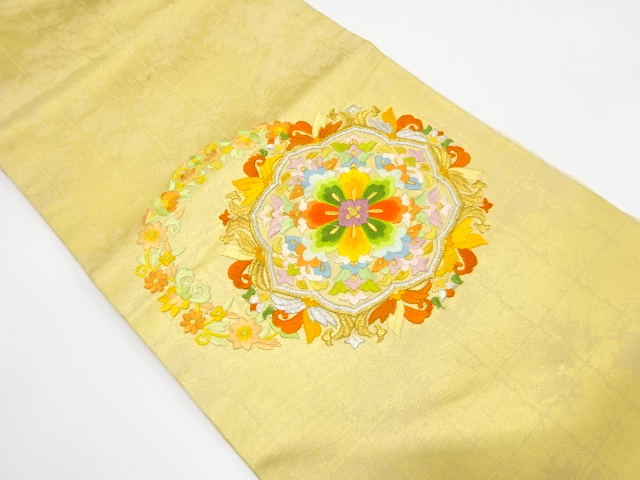 SALE!! JAPANESE NAGOYA OBI / EMBROIDERY / FLOWER CREST