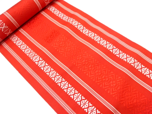 SALE!! JAPANESE KIMONO / ANTIQUE BOLT FOR HASSUN OBI / SILK / CHIKUZEN HAKATA