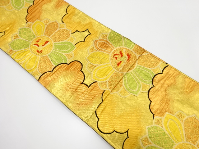 SALE!! JAPANESE FUKURO OBI / WOVEN FLOWER