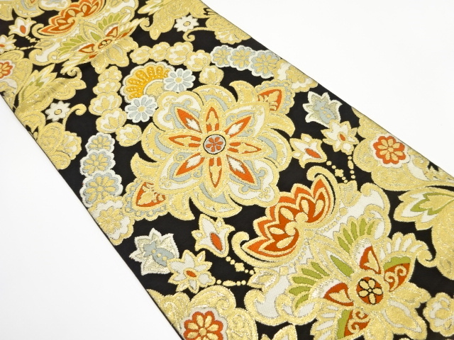SALE!! JAPANESE KIMONO / ANTIQUE FUKURO OBI / WOVEN FLORAL SARASA