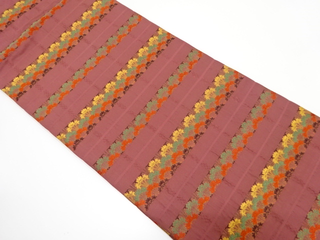 JAPANESE NAGOYA OBI / WOVEN FLOWER SEIGAIHA