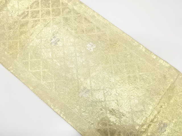 JAPANESE FUKURO OBI / WOVEN MESH PATTERN & SAKURA