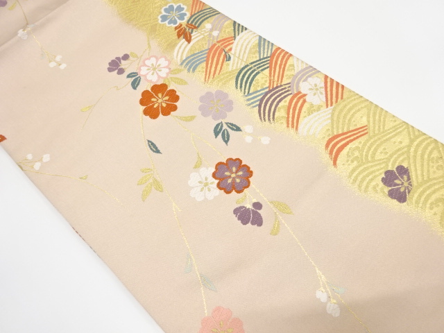 SALE!! JAPANESE NAGOYA OBI / WOVEN WEEPING SAKURA