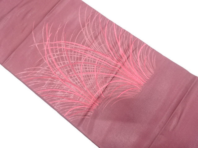 SALE!! JAPANESE KIMONO / ANTIQUE FUKURO OBI / SILK / WOVEN PLANTS
