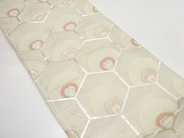 SALE!! JAPANESE KIMONO / ANTIQUE FUKURO OBI / SILK / WOVEN PEACOCK FEATHERS