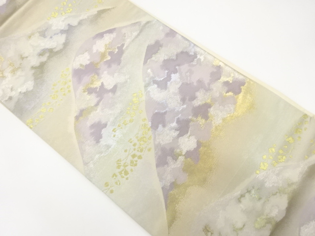 JAPANESE KIMONO / ANTIQUE FUKURO OBI / SILK / WOVEN MOUNTAINS