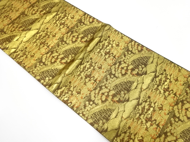 JAPANESE FUKURO OBI / WOVEN SCENERY OF TEMPLE