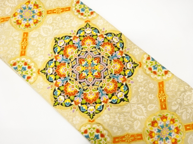 JAPANESE FUKURO OBI / WOVEN FLOWER CREST