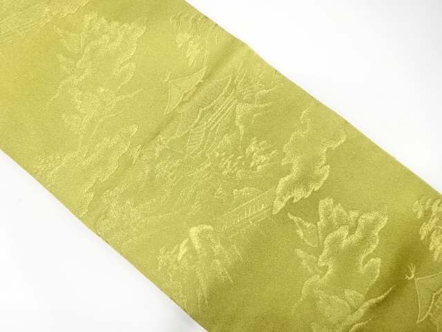 SALE!! JAPANESE KIMONO / ANTIQUE FUKURO OBI / WOVEN KINKAKU TEMPLE
