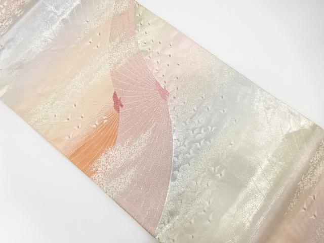 JAPANESE FUKURO OBI / WOVEN MIST & BUTTERFLY