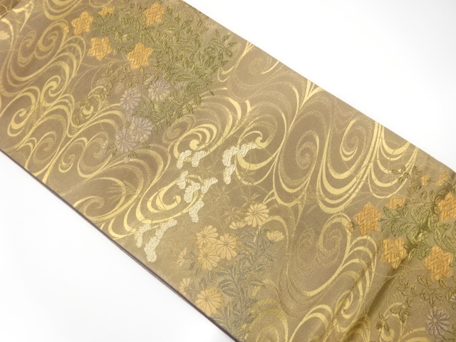 SALE!! JAPANESE FUKURO OBI / WOVEN FLOWER