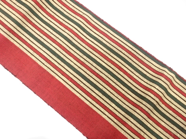 JAPANESE NAGOYA OBI / MAWATA TSUMUGI / WOVEN STRIPE