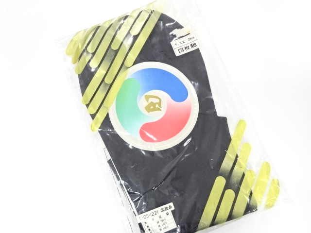 SALE!! JAPANESE KIMONO / UNUSED BLACK TABI SOCKS (25 cm / 4 clasps) / COTTON