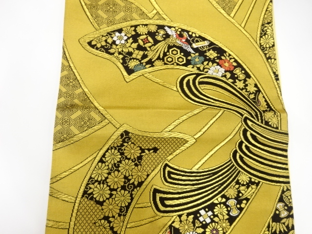 30%OFFで￥32780→22946 振袖用 袋帯 西陣 京洛苑たはら 白 捻菊 桜 フォーマル 成人式 結婚式 未使用 新品 仕立て上がり みやがわ sb9634