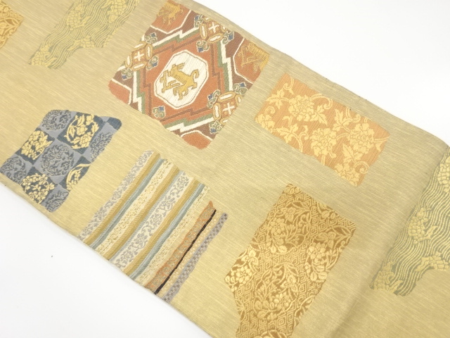SALE!! JAPANESE KIMONO / ANTIQUE FUKURO OBI / SILK / WOVEN TRADITIONAL PATTERN