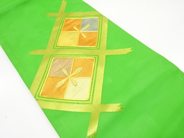 SALE!! JAPANESE NAGOYA OBI FOR SUMMER / EMBROIDERY / RHOMBUS