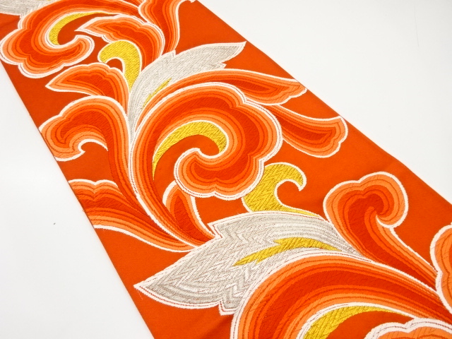 SALE!! JAPANESE KIMONO / ANTIQUE FUKURO OBI / SILK / WOVEN ARABESQUE