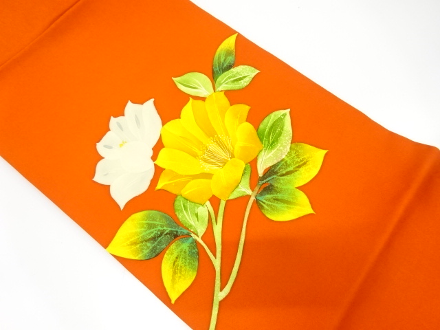 SALE!! JAPANESE NAGOYA OBI / SHIOZE / HAND PAINTED / BRANCH FLOWER