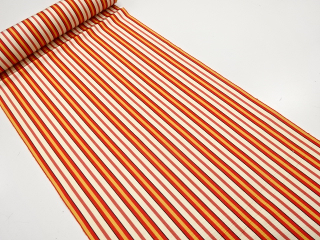 SALE!! JAPANESE KIMONO / ANTIQUE BOLT FOR HASSUN OBI / WOVEN STRIPE