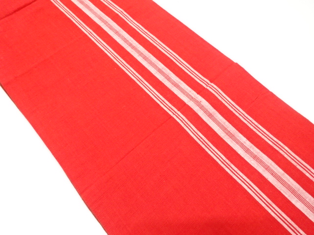 SALE!! JAPANESE KIMONO / ANTIQUE FUKURO OBI / COTTON / TSUMUGI / WOVEN STRIPE