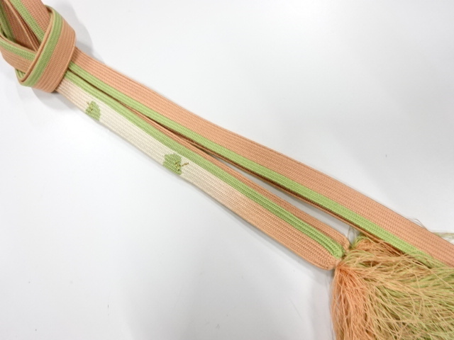 正絹　林檎　手組帯締め