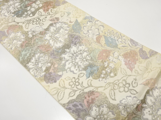 アンティーク　唐花模様織り出し袋帯（材料）