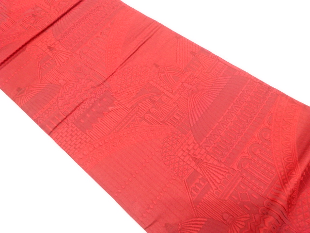 SALE!! JAPANESE FUKURO OBI / WOVEN WESTERN BUILDING