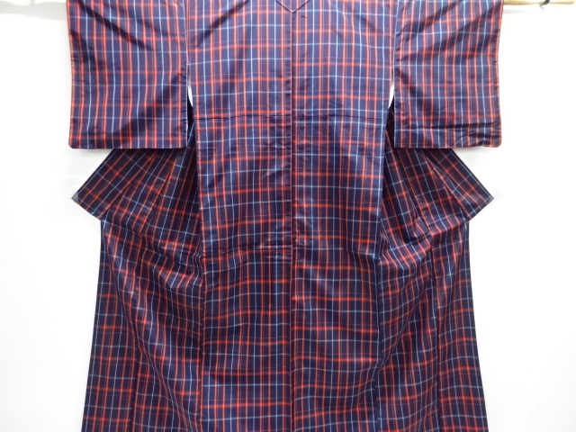 SALE!! JAPANESE KIMONO / KIMONO ENSEMBLE / SILK / YONEZAWA TSUMUGI / WOVEN GRID