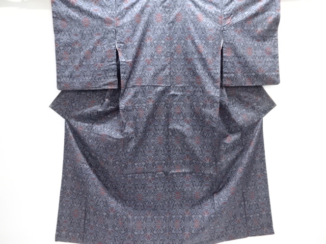 JAPANESE KIMONO / DORO OSHIMA TSUMUGI (5 maruki) / FLOWER CREST SARASA